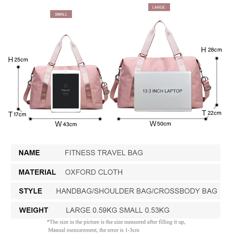 Fashionable Spacious Water-Resistant Women's Tote Bag - Cabin/Travel/Weekend/Gym Female Duffle Bag